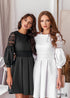 Black & White Lace Boho Mini Dress Oaklynn